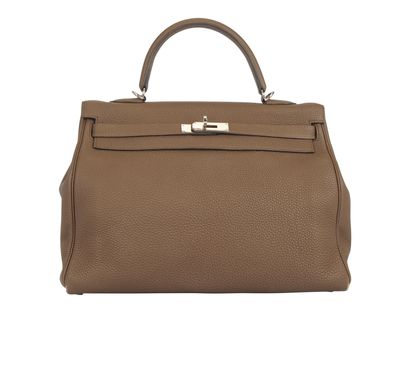 Kelly 35 Veau Togo Gris Etain, front view